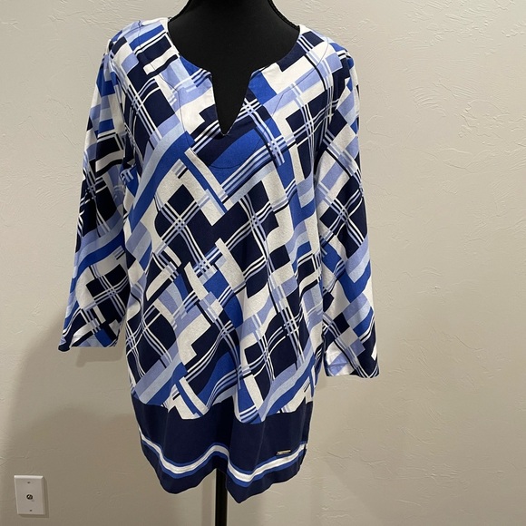 Jones New York Signature Women’s Geometric Blouse size large - Picture 1 of 5